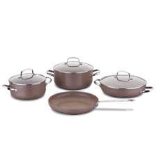 SERVICE 7PCS KORKMAZ - CERAMIQUE - MARRON 